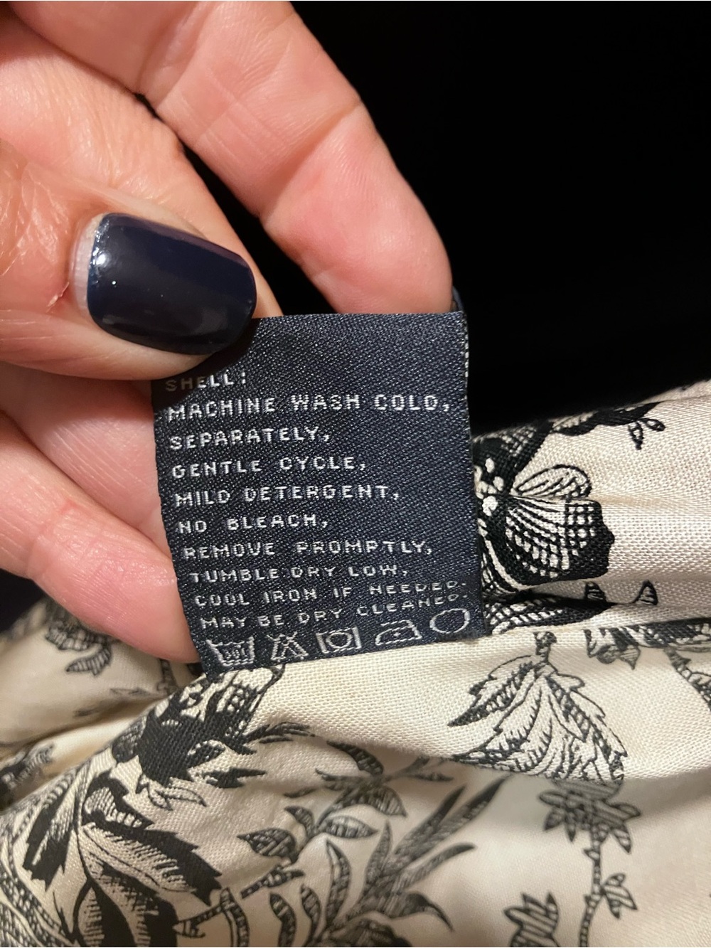 LONDON FOG Black Floral Toile Lined Trench Coat Double Breasted XL Dark Acadamia - Picture 11 of 12